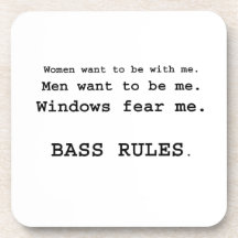 Windows Fear me Male Bass player version Beverage Coaster
