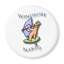 Windsurf Naked blue Refrigerator Magnet