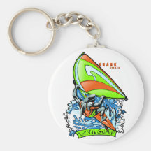 Windsurfing Shark Attack Keychain