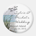 Windswept Beach Wedding Round  Magnet
