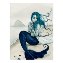 Windswept Mermaid Postcard
