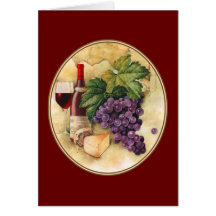 Wine and Cheese Greeting Cards
