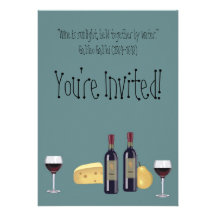 Wine and Cheese Party+Quote Invitations