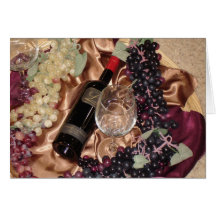 Wine and Grapes Picnic Celebration Cards