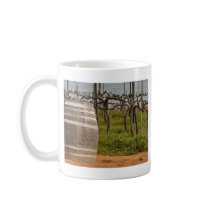 Wine Barrel and Vineyard in the Spring Coffee Mug