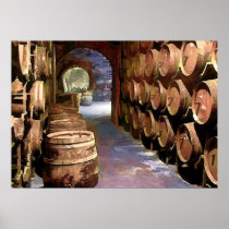 Wine Barrels in the Wine Cellar