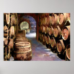 Wine Barrels in the Wine Cellar Print