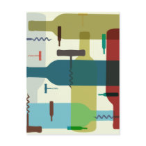 Wine bottle design postcards
