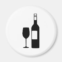 Wine bottle glass fridge magnets