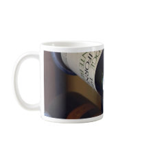 Wine Bottles In A Rack Coffee Mugs