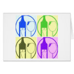 Wine Bottles Pop Art Greeting Cards