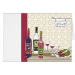 Wine bottles with wineglasses on table card