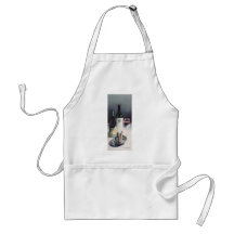"Wine & Cigars" Still Life Watercolor Apron