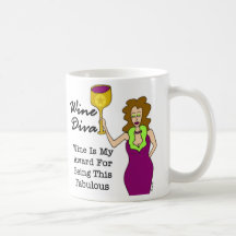 Wine Diva "Wine Is My Award..." Coffee Mugs