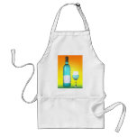 wine glass and bottle : stained glass aprons