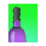 wine glass and bottle : stained glass postcards