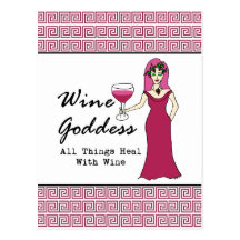 Wine Goddess "All Things Heal..." (Key Border) Postcards