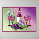 Wine & Grapes Toast 2 Print