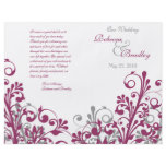 wine grey white abstract floral wedding program flyers