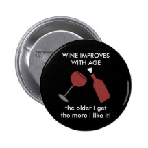 WINE IMPROVES WITH AGE Wine Button