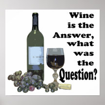 Wine is Answer, what was the question?  Poster