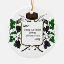 Wine is proof Bacchus loves us Ornament