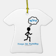 Wine Keeps Me Running Ornament