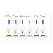 WINE LOVER_6 BOTTLES RECTANGULAR STICKER