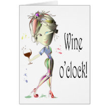 Wine O'Clock, humorous greeting card