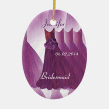 WINE PURPLE Bridesmaid Thank You Wedding Christmas Ornament