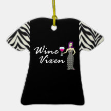 Wine Vixen Wicked Zebra Sleeves T-Shirt Ornaments