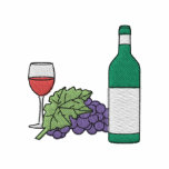 Wine with grapes embroidered shirts