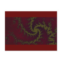 Winered fractal whirlwind postkarte
