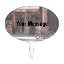 Wines and Spirits Greenwich Village Oval Cake Toppers