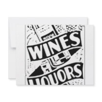 Wines & Liquors Retro Style Advert Invitation