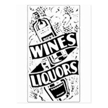 Wines & Liquors Retro Style Advert Postcard