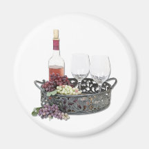 WineServingTray Refrigerator Magnets