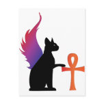 Winged Bast & Ankh postcards