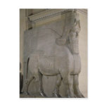 Winged bull at a facade of King Sargon II's Postcard