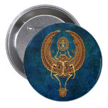 Winged Egyptian Scarab Beetle with Ankh - blue Pin