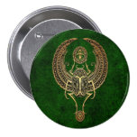 Winged Egyptian Scarab Beetle with Ankh - green Pin