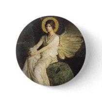 Winged Figure Seated Upon a Rock by Abbott Thayer Button