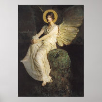 Winged Figure Seated Upon a Rock by Abbott Thayer Posters