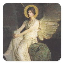 Winged Figure Seated Upon a Rock by Abbott Thayer Stickers