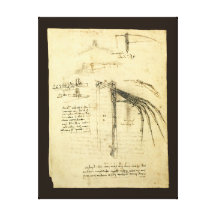 Winged Flying Machine Sketch by Leonardo da Vinci Gallery Wrap Canvas