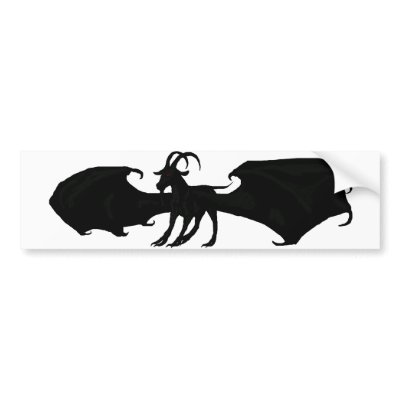 Winged Goat Bumper Sticker by CrypticBeauty