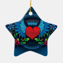 Winged Heart Christmas Ornaments