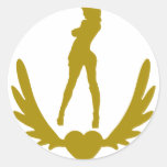 Winged-Heart-girl.png Round Stickers