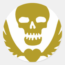 Winged-Heart-Skull.png Round Stickers