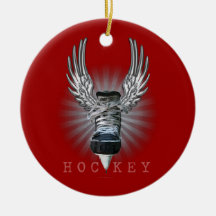 Winged Hockey Christmas Ornament